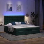 vidaXL Cadre de lit ottoman avec matelas vert foncé 200x200 cm velours