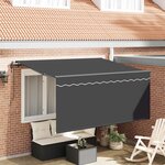 vidaXL Auvent Rétractable Rayé Anthracite 300 x 200 cm tissu