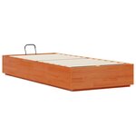 vidaXL Cadre de lit ottoman Brun Ciré 90 x 190 cm Pin massif