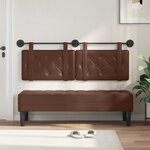 vidaXL Tête de lit suspendue Avec lumière LED Marron Simili cuir