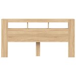 vidaXL Tête de lit à LED chêne sonoma 200x18 5x103 5cm bois ingénierie