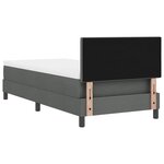 vidaXL Lit coffre avec matelas et LED gris foncé 90x200 cm en tissu