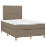 vidaXL Sommier à lattes de lit et matelas et LED Taupe 120x200cm Tissu