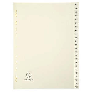Intercalaires Imprimés Carte Peau 155g 24 Positions De A À Z - A4 - Ivoire - Exacompta