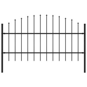 vidaXL Clôture de jardin avec dessus en lance Acier 1 7 m Noir