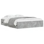 vidaXL Cadre de lit avec tiroirs sans matelas gris béton 140x200 cm