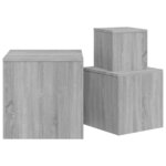 vidaXL Tables d'appoint 3 Pièces Sonoma gris Bois d'ingénierie