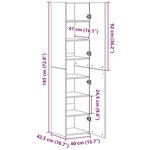vidaXL Highboard en vieux bois 40x42.5x185 cm en bois reconstitué