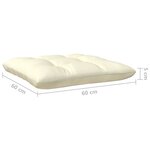 vidaXL Salon de jardin 6 Pièces avec coussins crème bois de pin