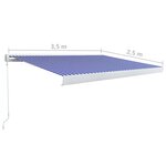 vidaXL Store à cassette manuel 350x250 cm Bleu et blanc