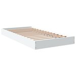 vidaXL Cadre de lit sans matelas blanc 100x200 cm bois d'ingénierie