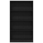 vidaXL Bibliothèque à 4 niveaux chêne noir 80x24x143 cm