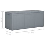 vidaXL Boîte de rangement de jardin 270 L Gris PP aspect bois