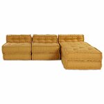 vidaXL Unité de canapé modulaire 4 Pièces Jaune Tissu