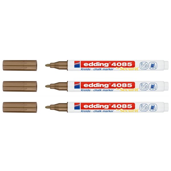 Marqueur Craie Liquide 4085 Cuivre Pointe Ronde 1-2 mm x 3 EDDING