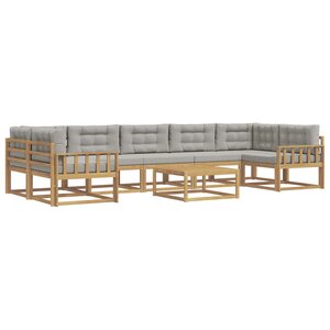 vidaXL Ensemble de canapés d'extérieur 6 pc Blanc et gris clair