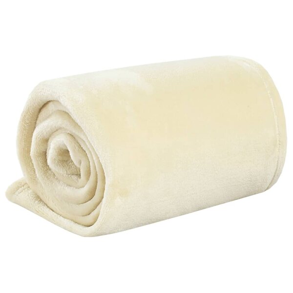 vidaXL Couverture crème 200x240 cm polyester