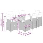 vidaXL Ensemble de bistro de jardin 9 Pièces coussins noir poly rotin