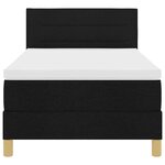 vidaXL Lit à ressorts avec coussin Noir 80 x 200 cm tissu