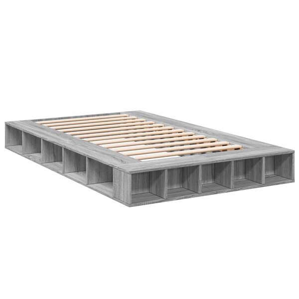 vidaXL Cadre de lit sonoma gris 120x200 cm bois d'ingénierie