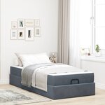 vidaXL Cadre de lit avec matelas avec matelas 2 Pièces Gris Foncé Velours