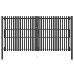 vidaXL Portail de clôture de jardin Acier 4x2 5 m Anthracite