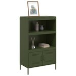 vidaXL Buffet haut vert olive 68x39x113 cm acier