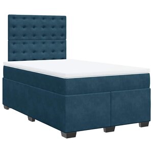 vidaXL Sommier à lattes de lit et matelas bleu 120x200 cm velours