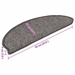 vidaXL Tapis d'escalier autocollants aspect sisal 15 Pièces 65x21x4 cm