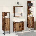 vidaXL Ensemble de mobilier de salle de bain de 4 pièces Bois usé