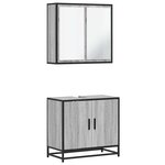 vidaXL Ensemble de meubles de salle de bain 2 Pièces Sonoma gris