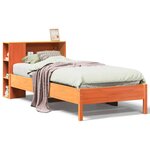 vidaXL Lit bibliothèque sans matelas cire marron 100x200 cm pin massif