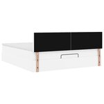 vidaXL Lit ottoman avec matelas & LED blanc pur 160x200cm similicuir