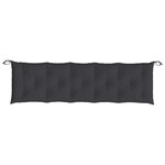 vidaXL Coussins de banc jardin lot de 2 noir 180x50x7 cm tissu Oxford
