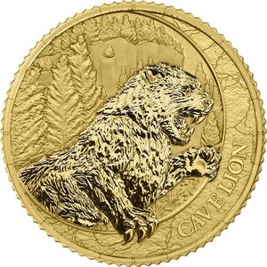 Pièce de monnaie en Or 100 Dollars g 3.11 (1/10 oz) Millésime 2026 Megafauna CAVE LION