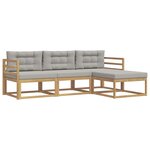 vidaXL Ensemble de canapés d'extérieur 4 pc Blanc et gris clair