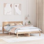 vidaXL Cadre de lit en bois de pin 140x200 Naturel Bois de pin