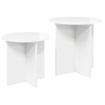 vidaXL Ensemble de tables d'appoint 2 pc Blanc brillant Ø 45 x 45 cm