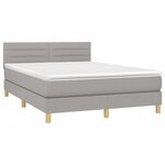 vidaXL Sommier à lattes de lit avec matelas Gris clair 140x200cm Tissu