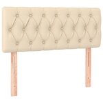 vidaXL Sommier à lattes de lit avec matelas crème 120x190 cm tissu