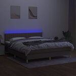 vidaXL Sommier à lattes de lit avec matelas LED Taupe 160x200 cm Tissu