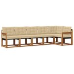 vidaXL Ensemble de canapés d'extérieur 6 pc Naturel et Beige