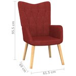 vidaXL Chaise de relaxation avec tabouret Rouge bordeaux Tissu