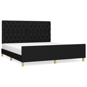 vidaXL Cadre de lit sans matelas noir 160x200 cm tissu