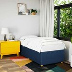 vidaXL Cadre de lit sans matelas bleu 90x190 cm tissu