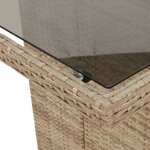 vidaXL Ensemble à manger de jardin coussins 7 Pièces mélange beige rotin