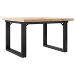 vidaXL Table basse cadre en O 60x60x40 5cm bois de pin massif et fonte