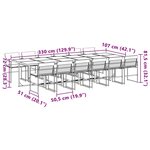 vidaXL Ensemble à manger de jardin avec coussins 13Pièces blanc textilène