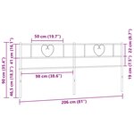 vidaXL Tête de lit de remplacement métal noir 200 cm