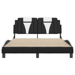vidaXL Cadre de lit avec LED sans matelas noir et blanc 140x200 cm